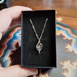 Silver and Cubic Zirconia pendant necklace